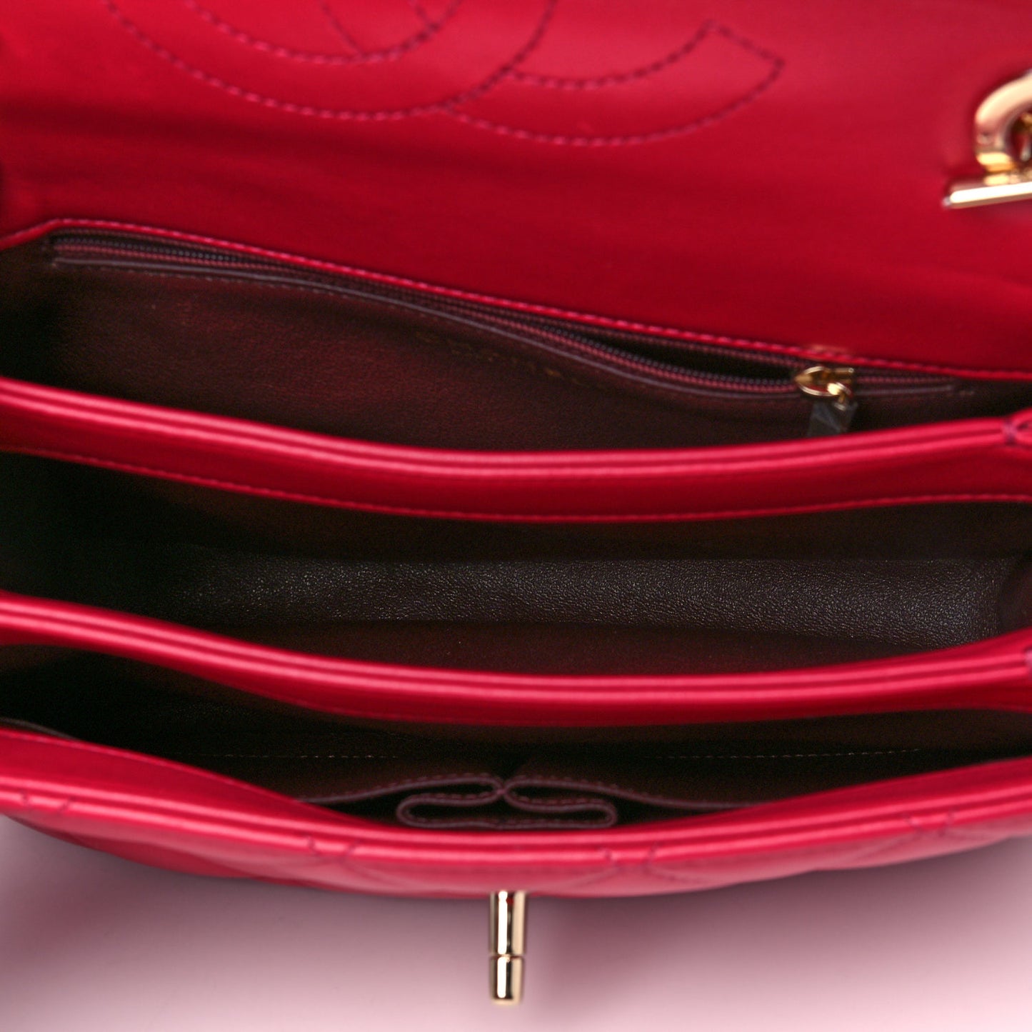Lambskin Quilted Small Trendy CC Flap Dual Handle Bag Pink