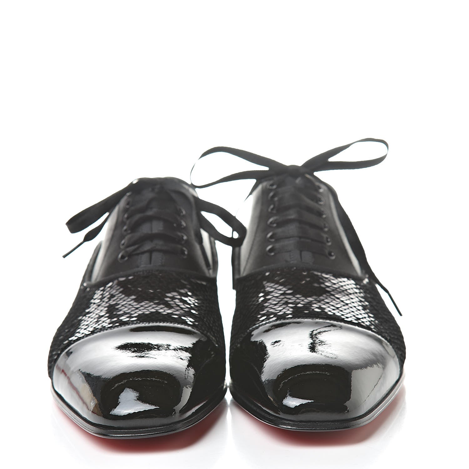 Christian Louboutin Patent Paillettes Greggo Orlato Flat Oxfords 40.5 Black 2 of 9