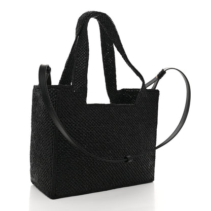 Loewe Raffia Medium Paula's Ibiza Logo Tote Black White 3 of 10