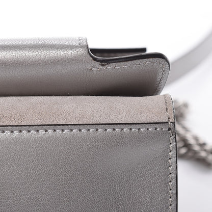 Givenchy Metallic Sugar Goatskin Suede Small GV3 Shoulder Bag Silver 11 of 11