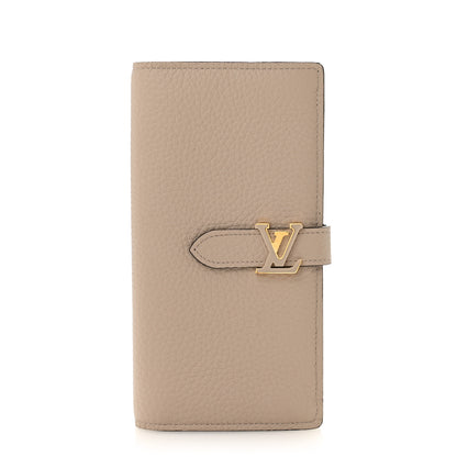 Louis Vuitton Taurillon LV Vertical Capucines Wallet Galet Aquamarine 1 of 9