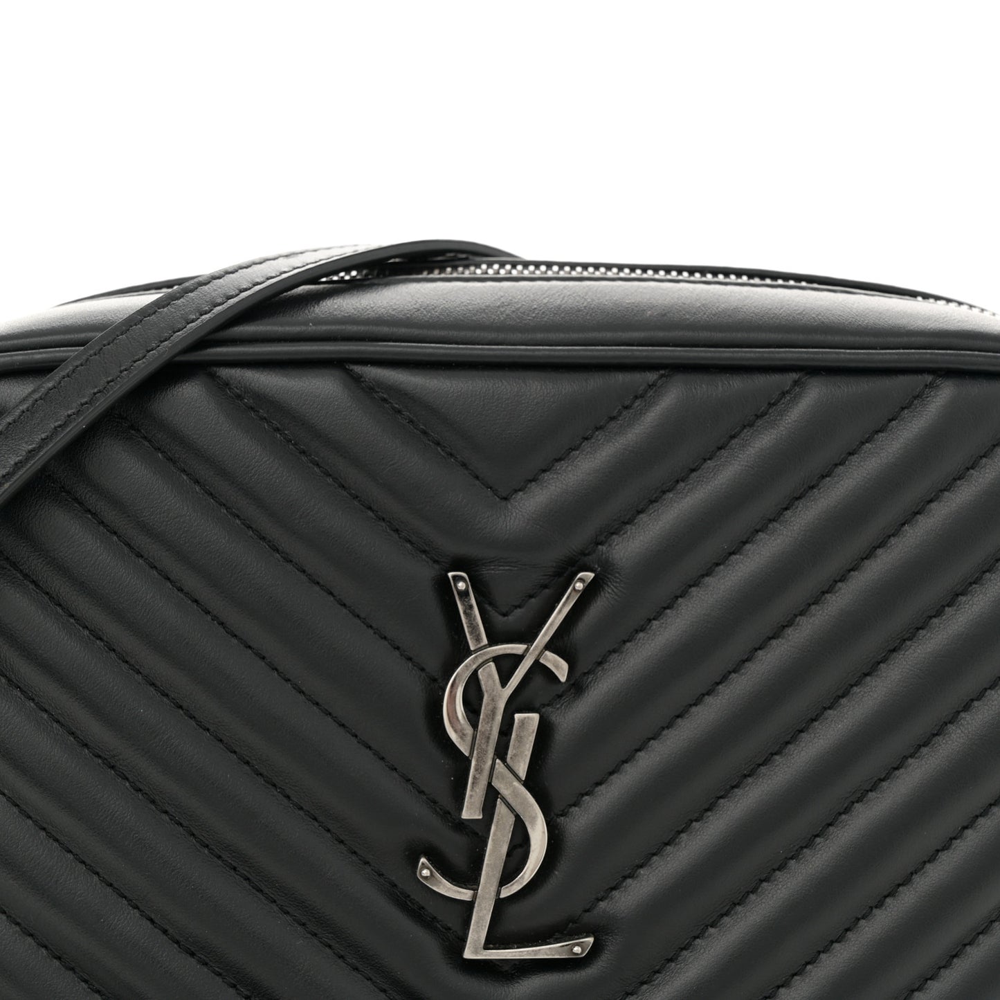 Calfskin Matelasse Monogram Lou Camera Bag Black