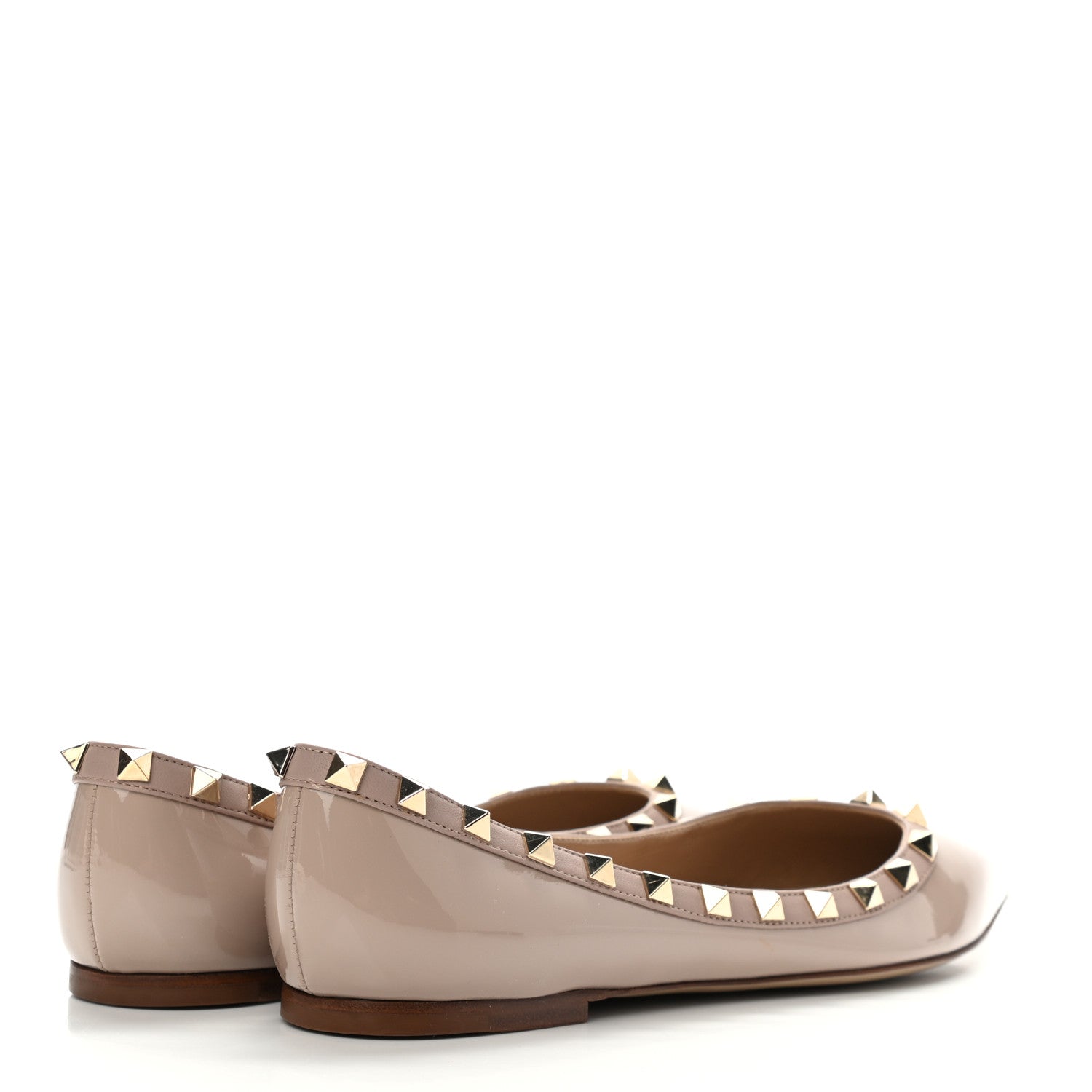 Valentino Garavani Patent Rockstud Ballerina Flats 38 Poudre 4 of 11