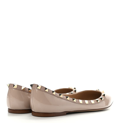 Valentino Garavani Patent Rockstud Ballerina Flats 38 Poudre 4 of 11