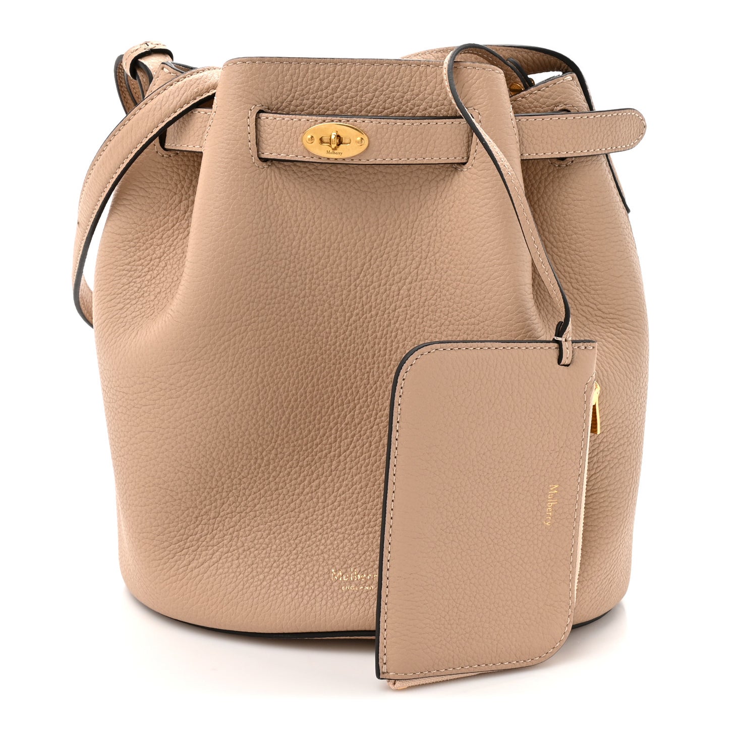 Small Classic Grain Calfskin Small Abbey Bucket Bag Rosewater