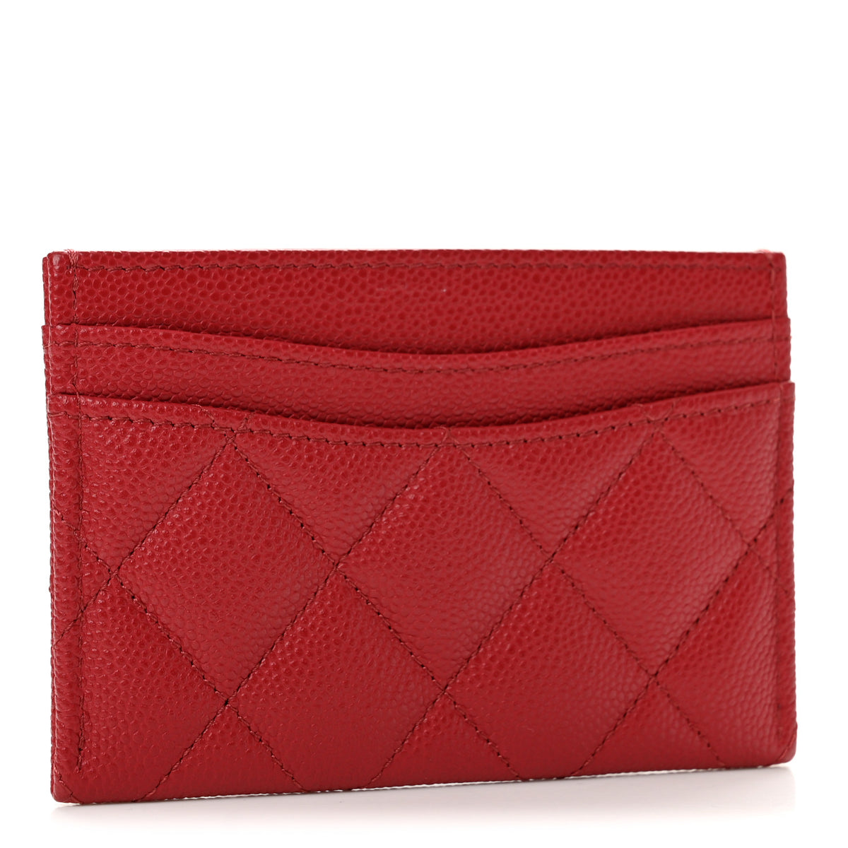 Chanel Caviar Quilted Card Holder Red 3 of 9
