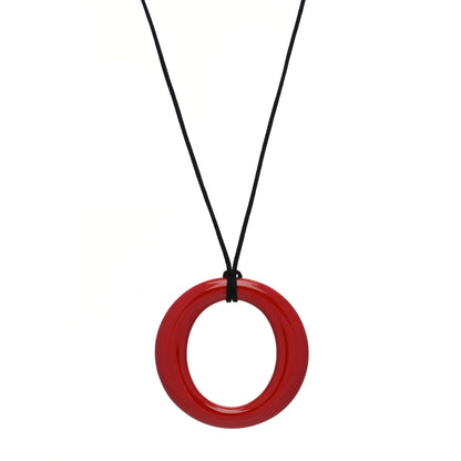Tiffany Lacquer Hardwood Elsa Peretti Sevillana Pendant Cord Necklace Red 1 of 5