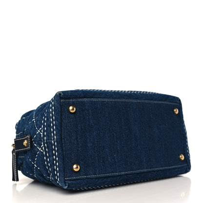 Chanel Denim Quilted CC Denim Trip Bowling Bag Blue 4 of 9