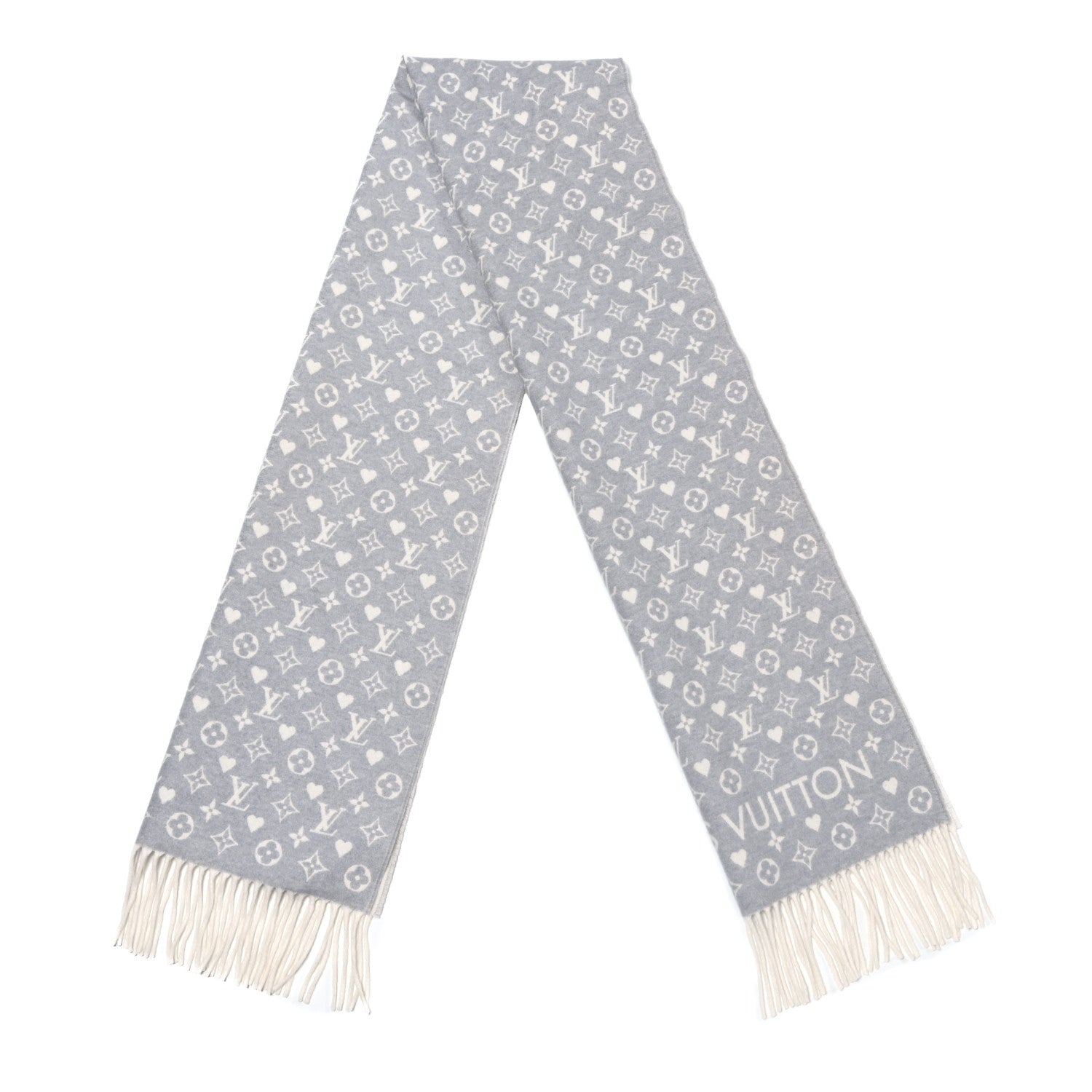 Louis Vuitton Cashmere Monogram Game On Scarf Gris 2 of 6