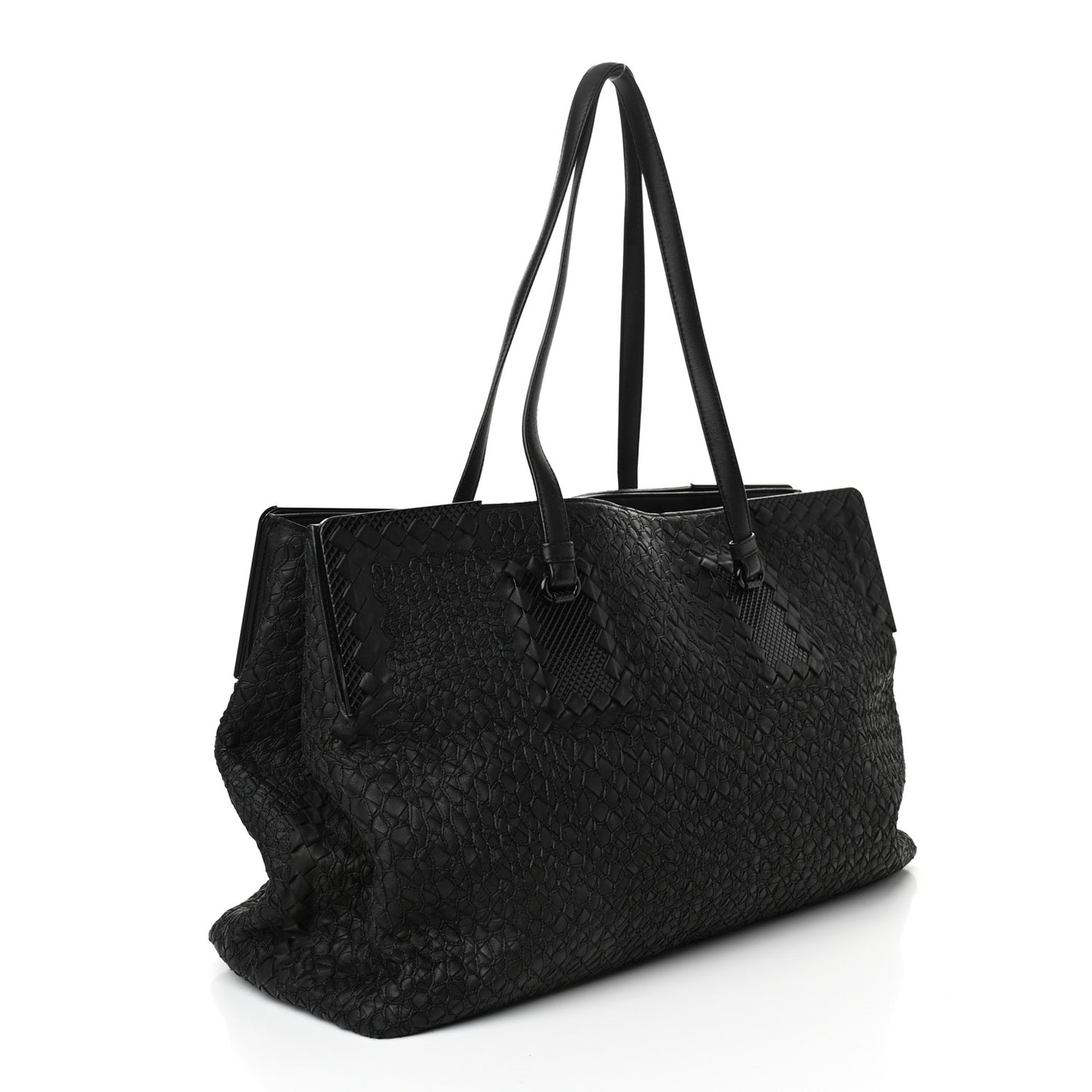 Nappa Intrecciato Stitched Tote Black