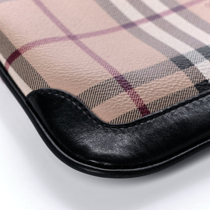 Burberry Haymarket Check Small Peyton Crossbody Clutch Bag Black 9 of 11