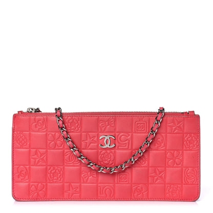 Chanel Lambskin Precious Symbols Pochette Coral 1 of 10