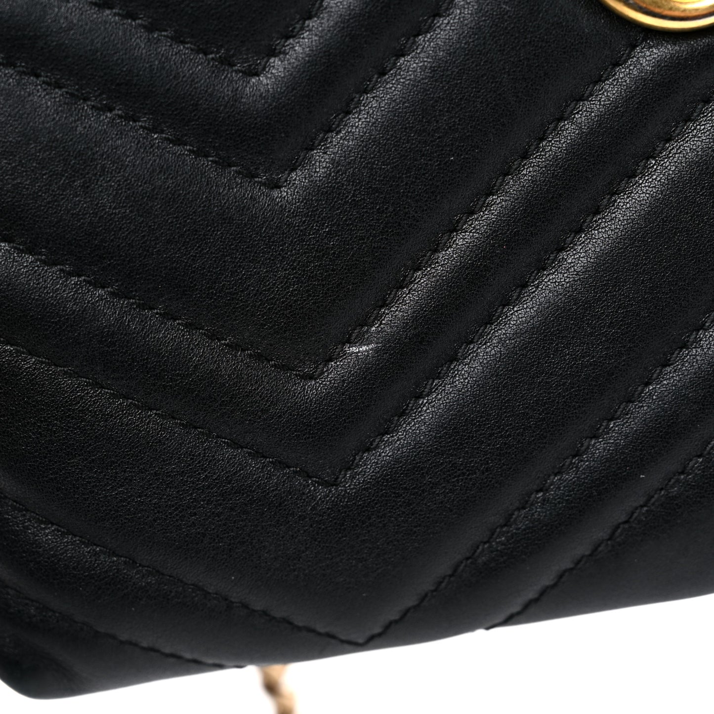 Calfskin Matelasse Mini GG Marmont Chain Bag Black