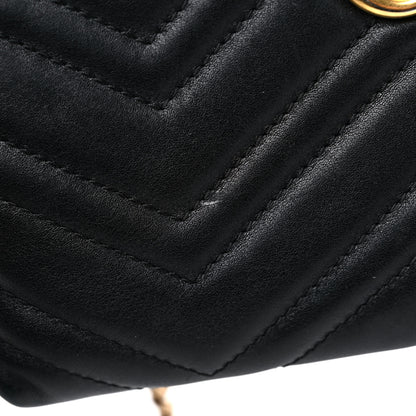 Gucci Calfskin Matelasse Mini GG Marmont Chain Bag Black 14 of 14