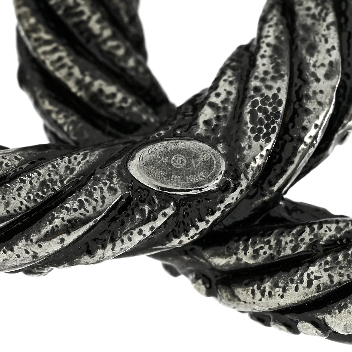 Ruthenium Twisted CC Brooch