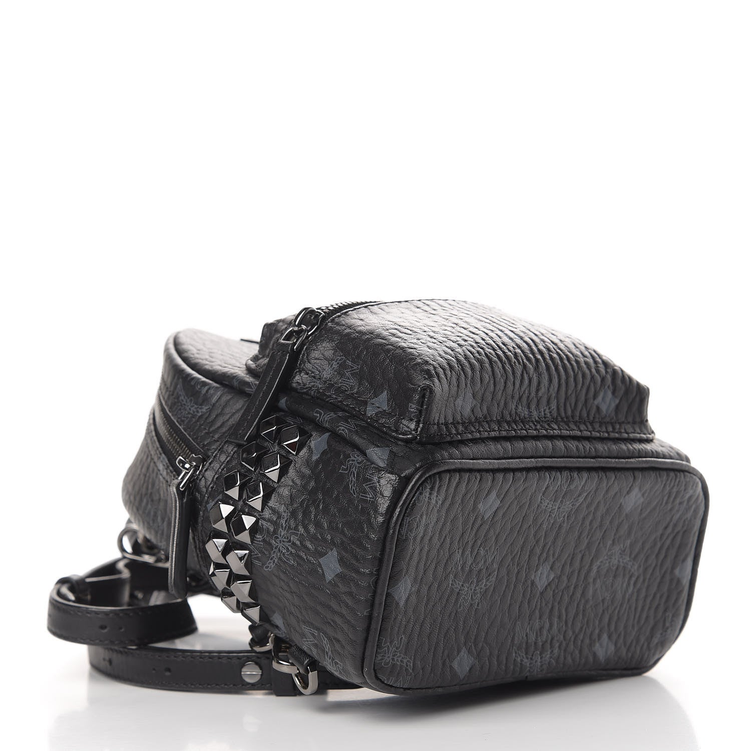 MCM Visetos Studded X-Mini Bebe Boo Backpack Black 3 of 11