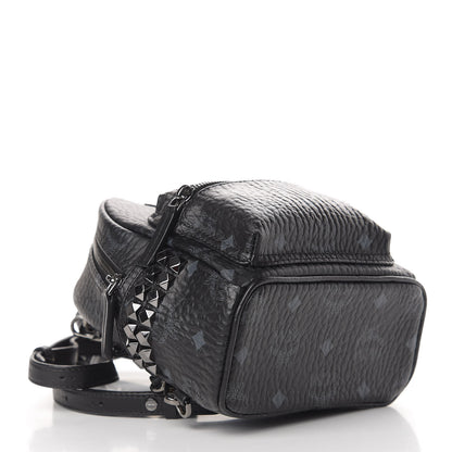 MCM Visetos Studded X-Mini Bebe Boo Backpack Black 3 of 11
