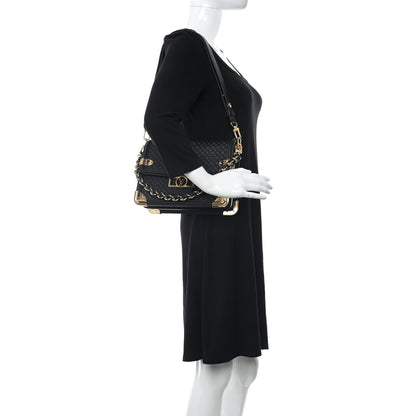 Louis Vuitton Calfskin Nanogram Embossed Dauphine MM Black 2 of 10