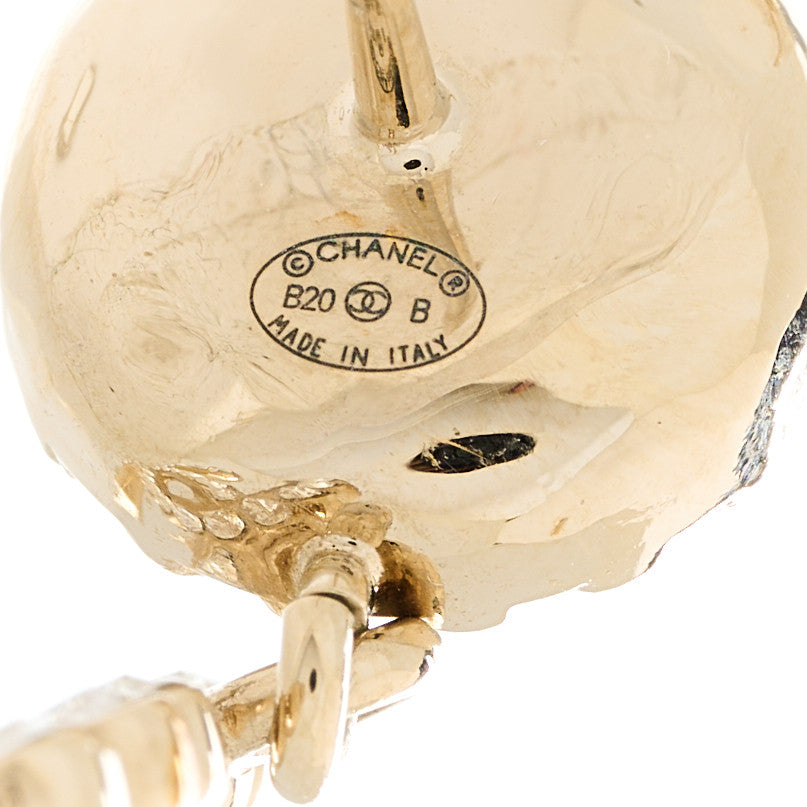 Crystal Pearl Bow-tiful CC Drop Earrings Gold