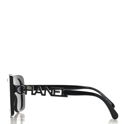 Chanel Acetate Strass Polarized Square Sunglasses 5422-B Black 3 of 7
