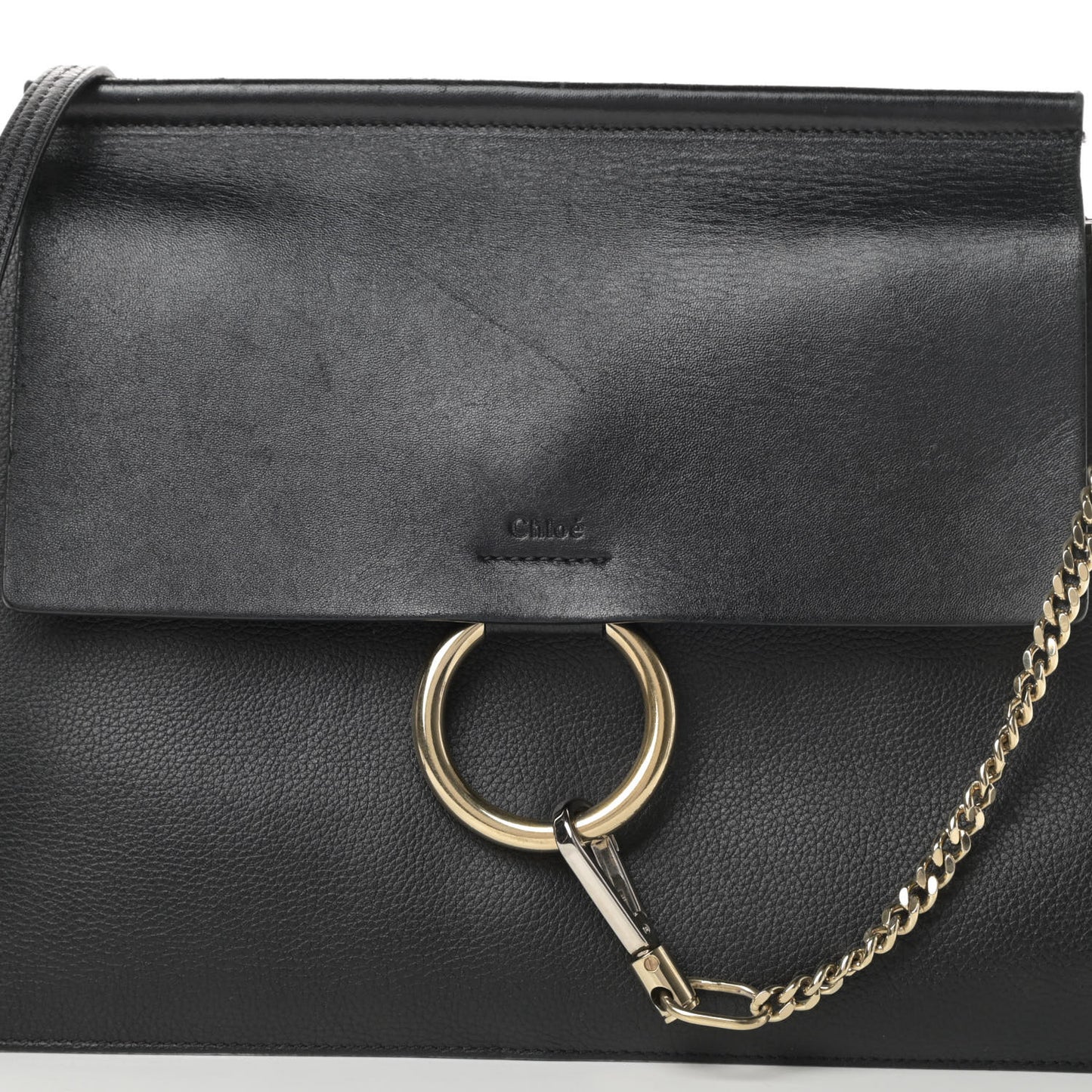 Calfskin Medium Faye Shoulder Bag Black