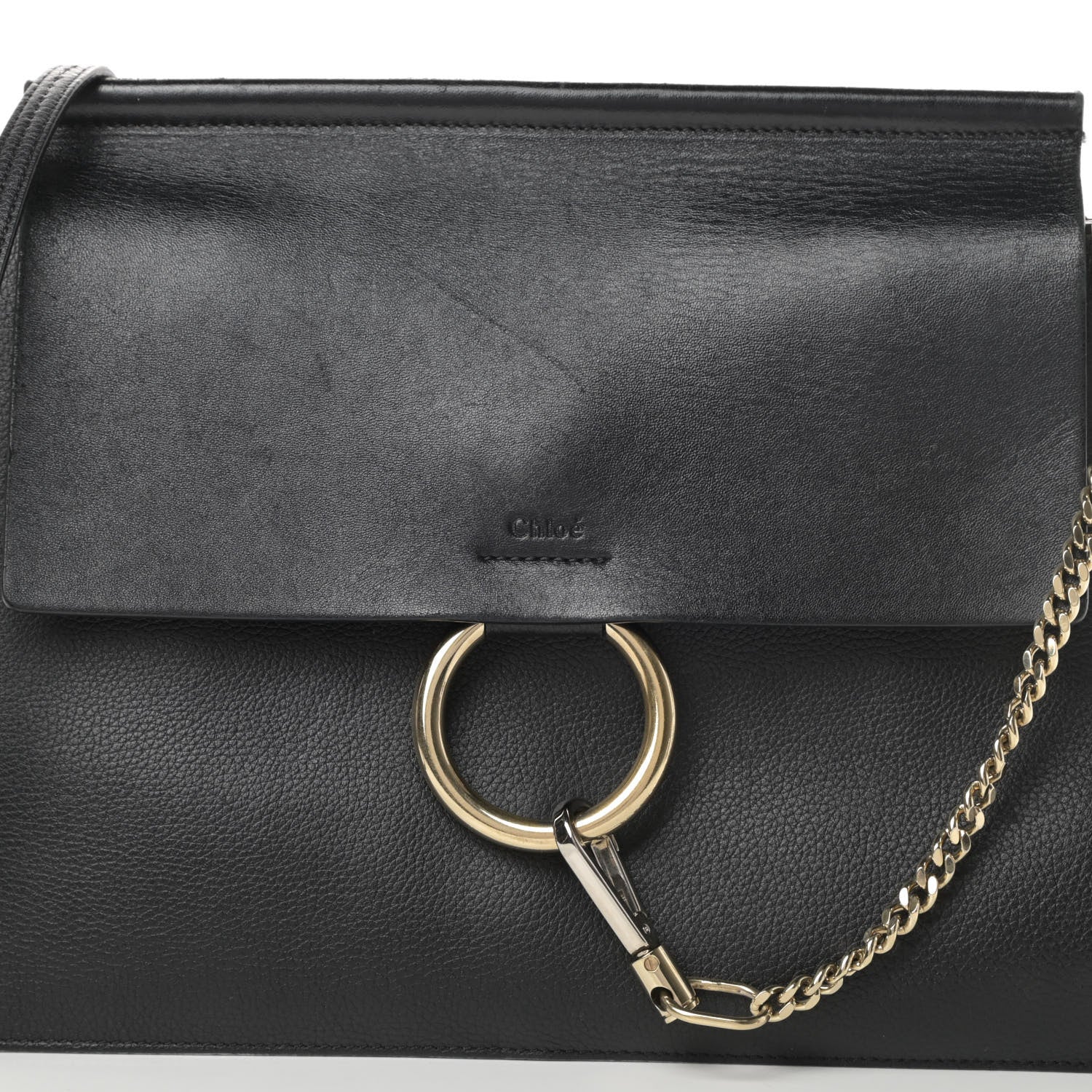 Chloe Calfskin Medium Faye Shoulder Bag Black 8 of 19