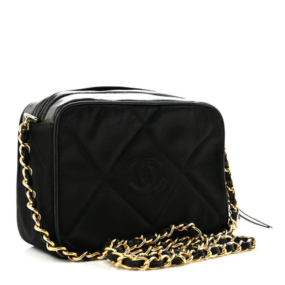 Chanel Satin Quilted Tassel Camera Case Black 3 of 14