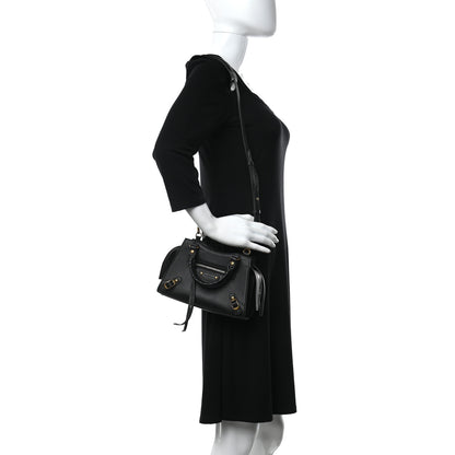 Balenciaga Grained Calfskin Neo Classic Gold Hardware Mini City Black 2 of 7