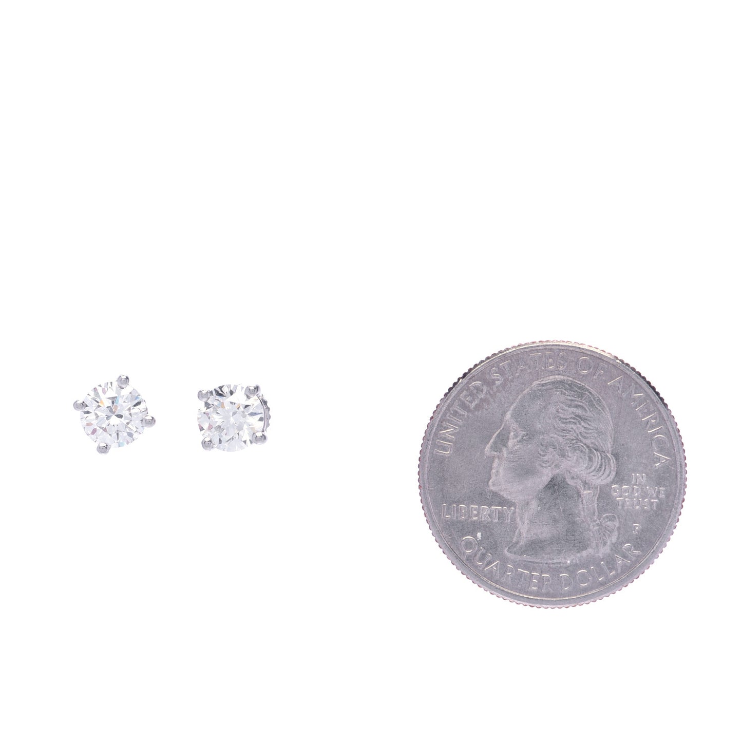 Platinum Diamond 1.58ctw Solitaire Earrings