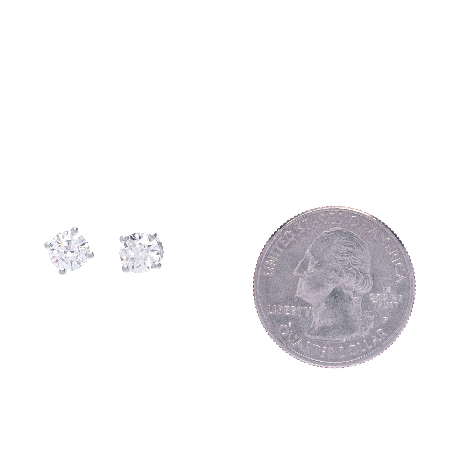 Tiffany Platinum Diamond 1.58ctw Solitaire Earrings 2 of 6