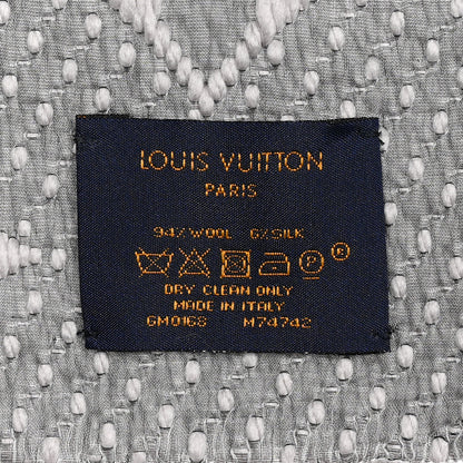 Louis Vuitton Wool Silk Logomania Scarf Pearl Grey 3 of 3