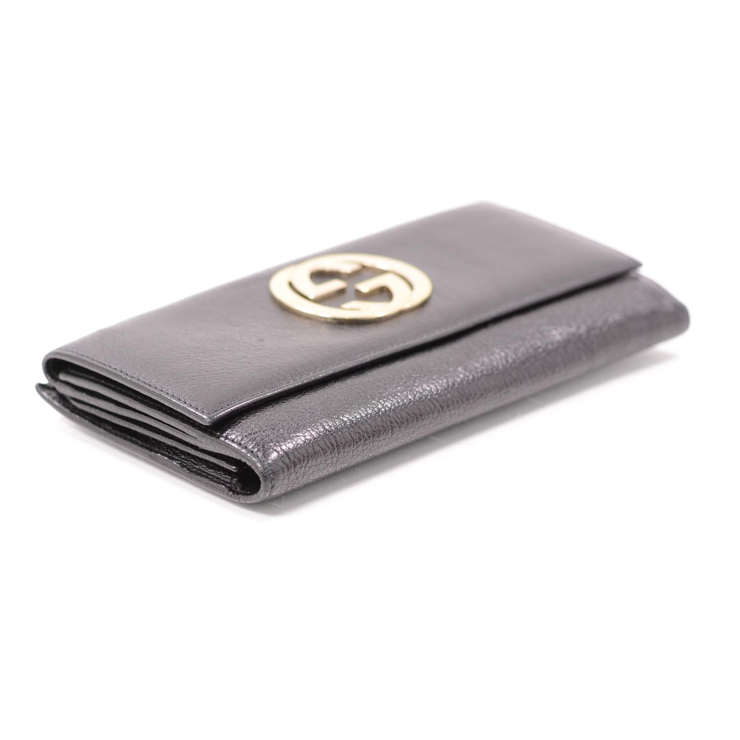 Leather Blondie Continental Wallet Black