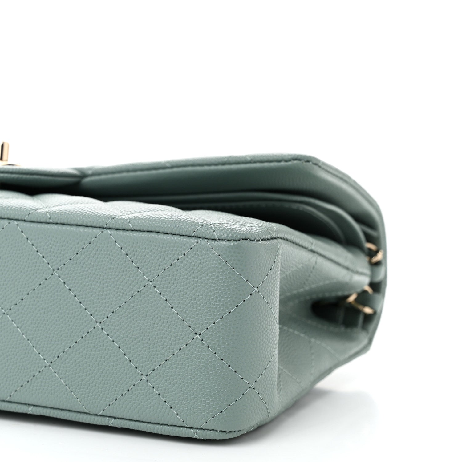 Chanel Caviar Quilted Medium Double Flap Light Blue 10 of 11