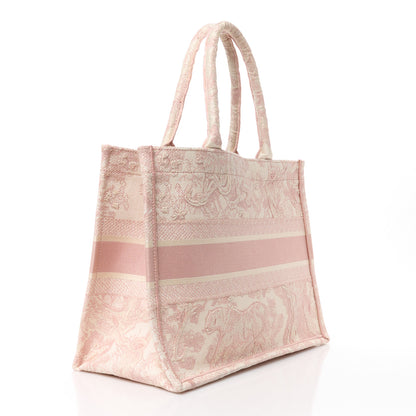 Christian Dior Canvas Embroidered Medium Dioriviera Toile De Jouy Book Tote Rose 3 of 10