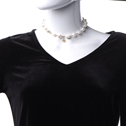 Christian Dior Pearl Tribal Choker Necklace Gold 2 of 5