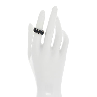Gucci Black Synthetic Corundum 18K White Gold 7mm Icon Band Ring 50 5.25 2 of 5