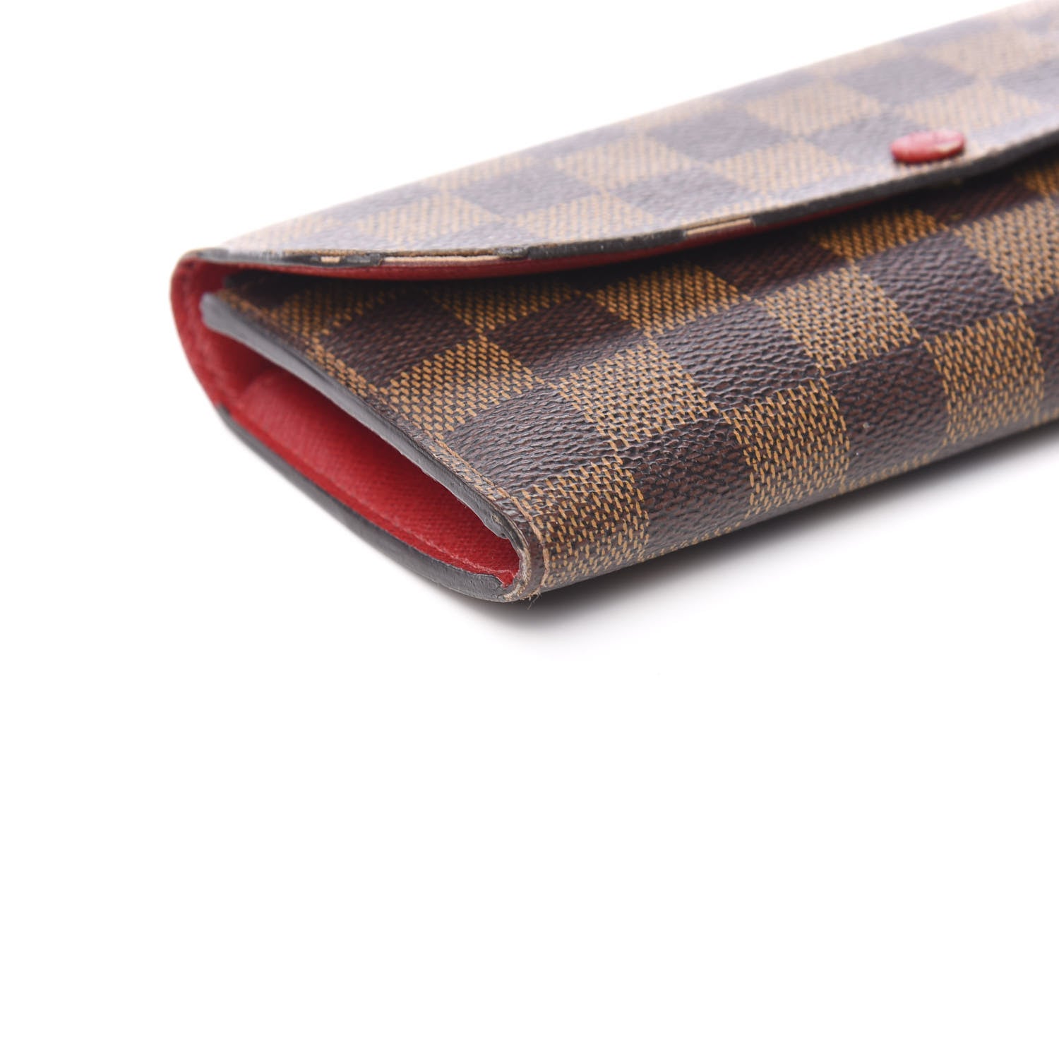 Louis Vuitton Damier Ebene Emilie Wallet Red 8 of 10