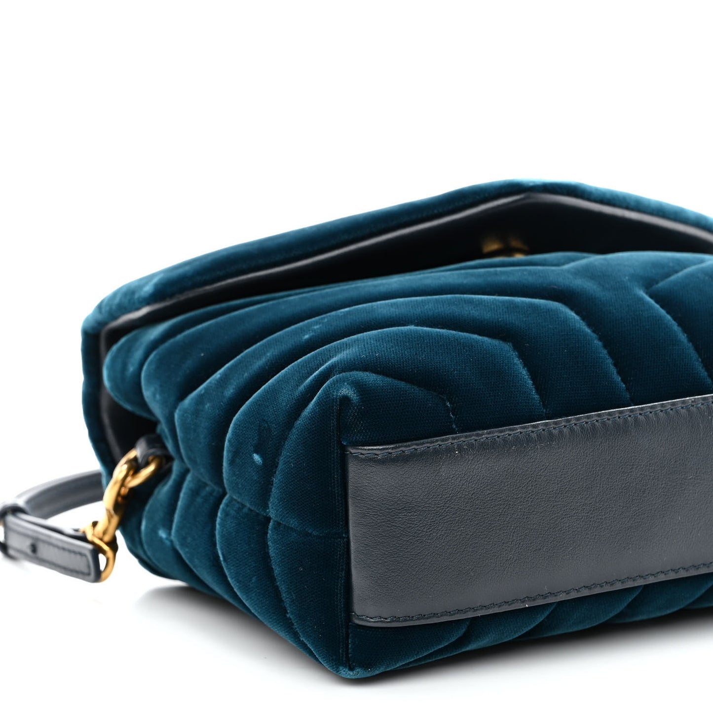 Velvet Y Quilted Monogram Toy Loulou Chain Satchel Dark Ottanio