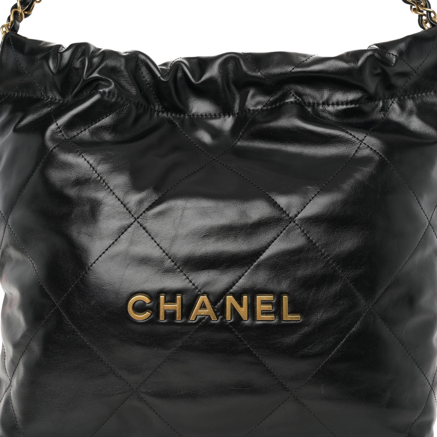 Chanel Shiny Calfskin Quilted Small Chanel 22 Black 9 of 11