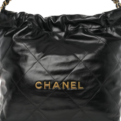 Chanel Shiny Calfskin Quilted Small Chanel 22 Black 9 of 11