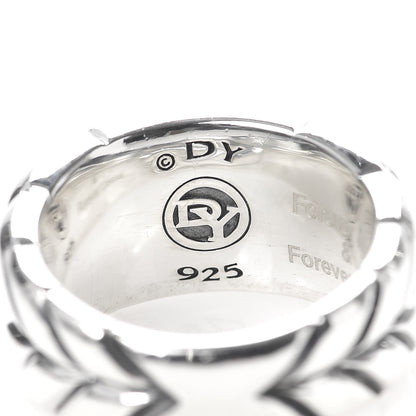 David Yurman Sterling Silver Black Diamond Chevron Signet Ring 54 7 5 of 6