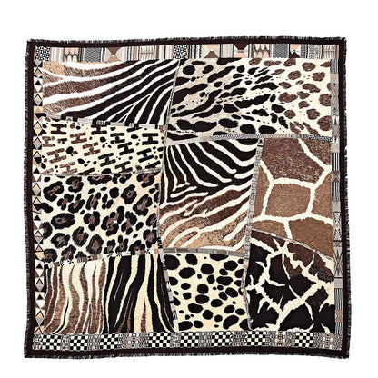 Hermes Cashmere Silk Pelages et Camouflage Fringed Scarf 90 1 of 4