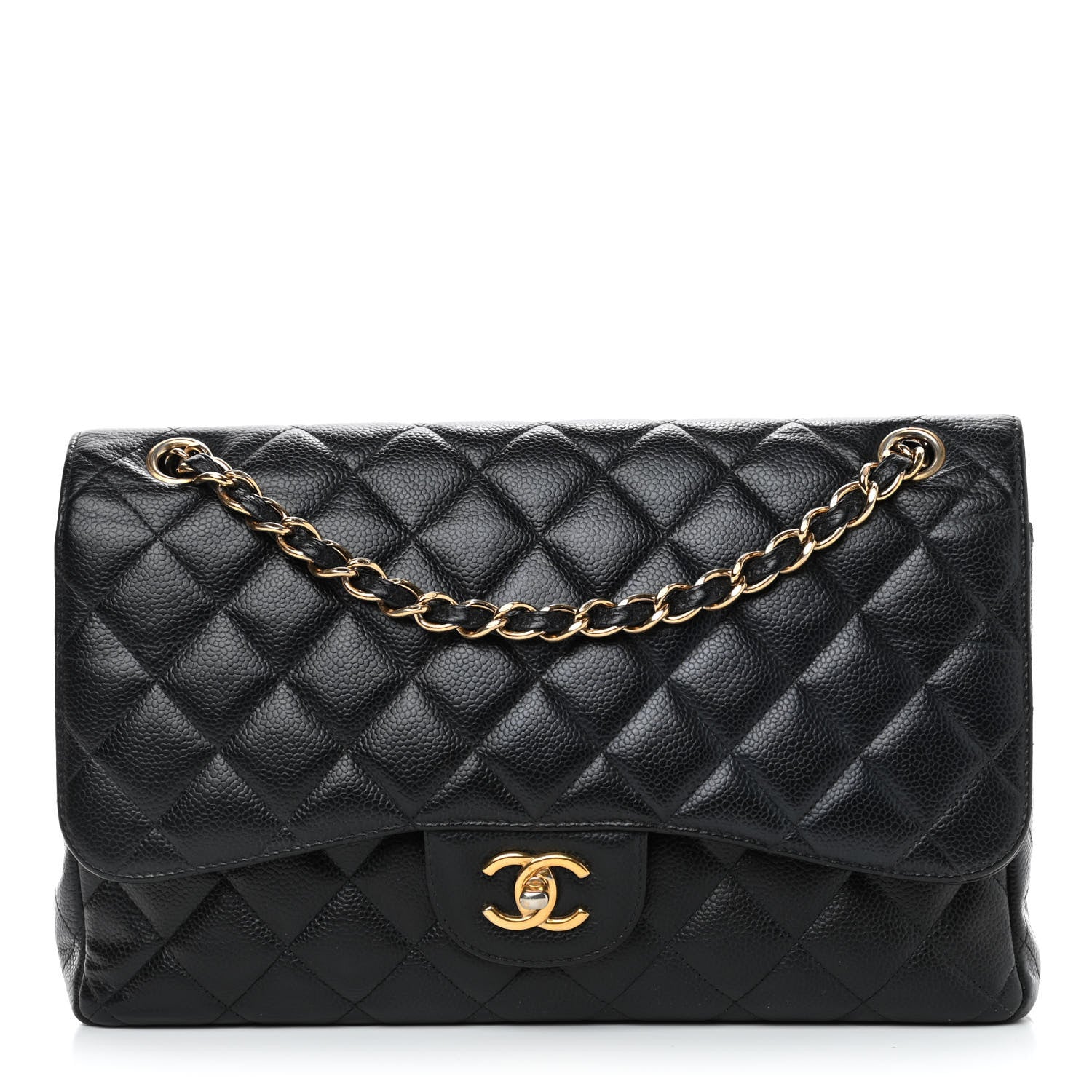 Chanel Caviar Quilted Jumbo Double Flap Black 1 of 12