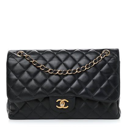 Chanel Caviar Quilted Jumbo Double Flap Black 1 of 12