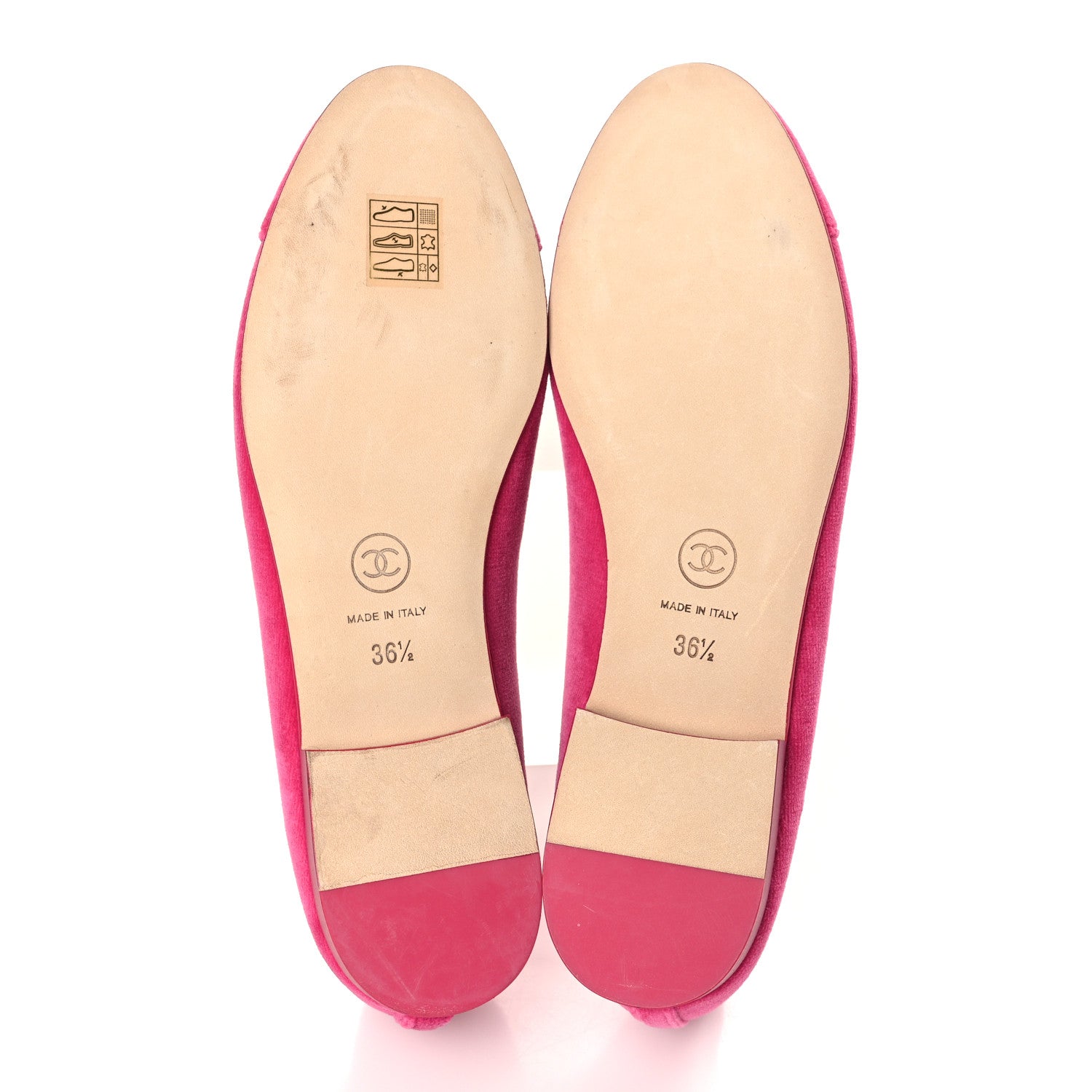 Chanel Velvet Cap Toe Ballerina Flats 36.5 Pink 5 of 8