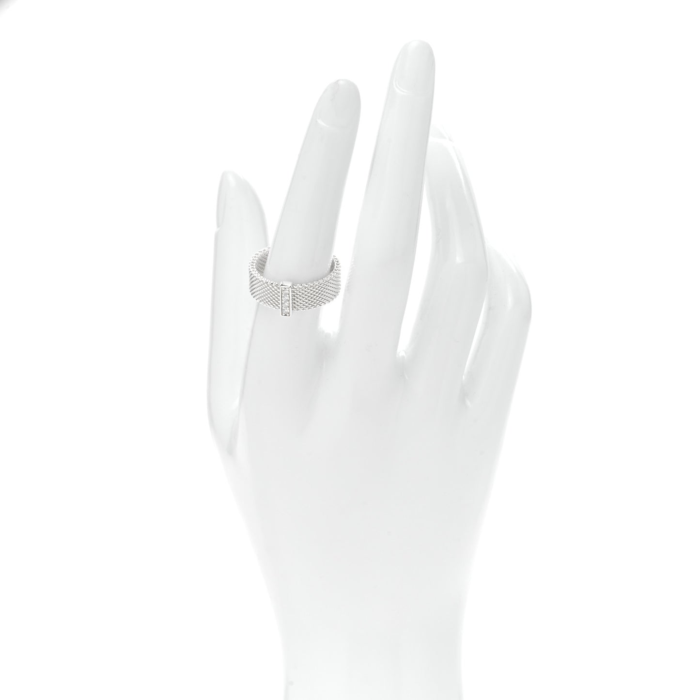Sterling Silver Diamond Somerset Mesh Ring 55 7.25