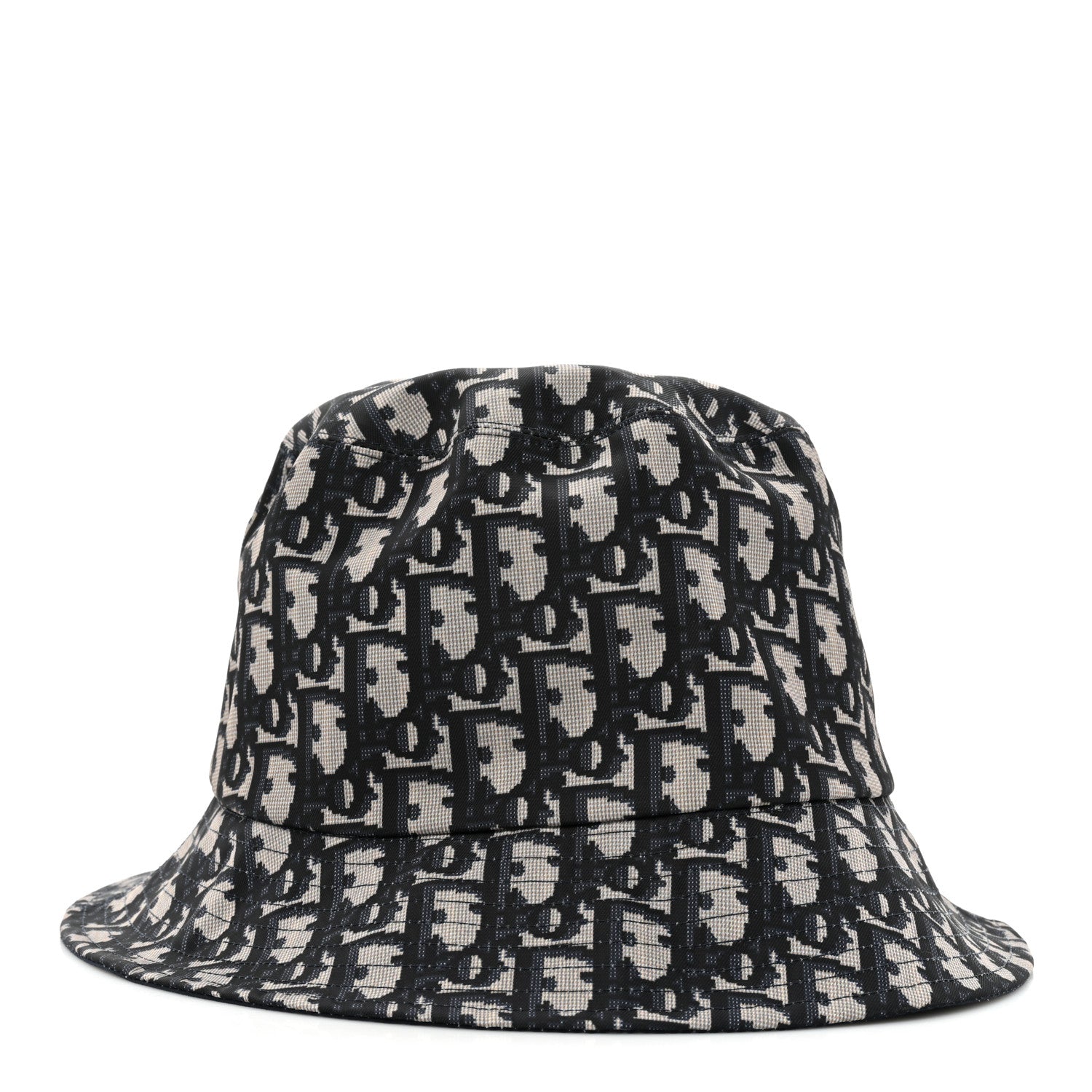 Christian Dior Metallic Oblique Reversible Teddy-D Bob Bucket Hat 58 Blue Silver 4 of 10