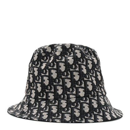 Christian Dior Metallic Oblique Reversible Teddy-D Bob Bucket Hat 58 Blue Silver 4 of 10
