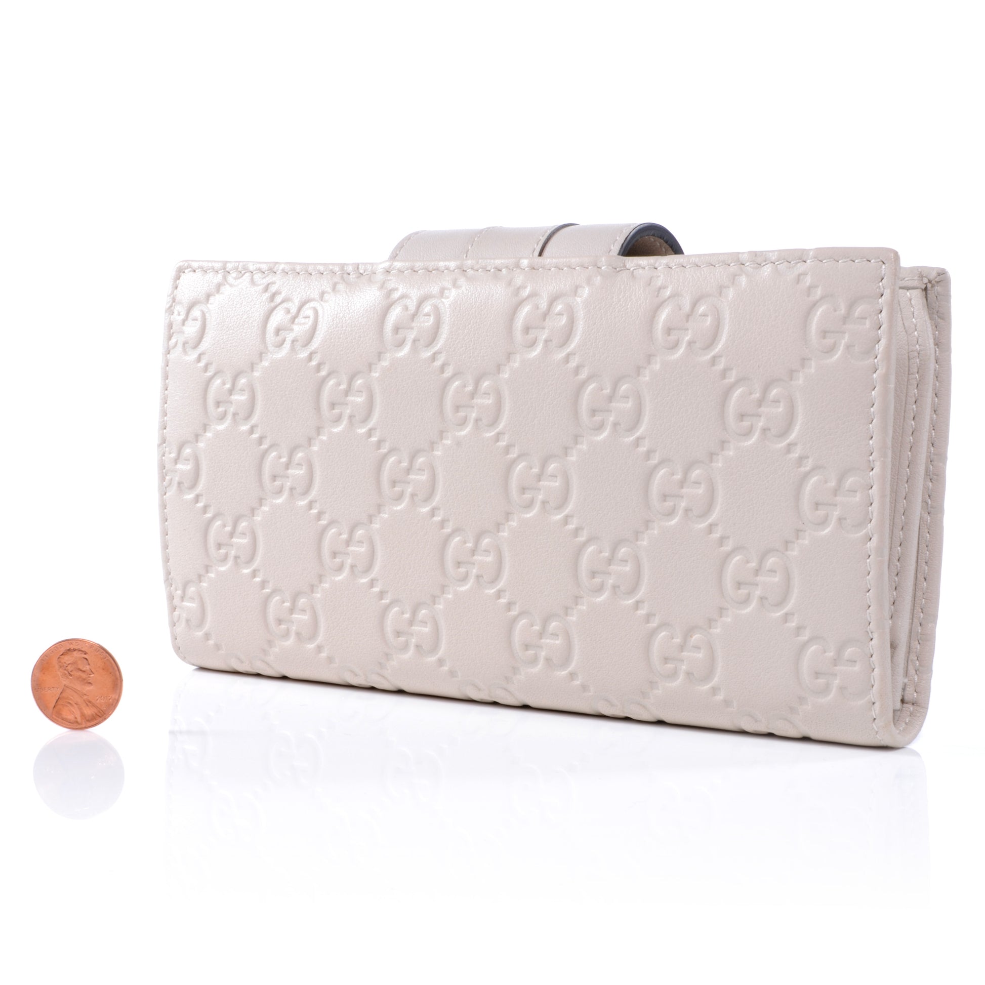 Gucci Guccissima Ladies Web Long Wallet Off White 2 of 8