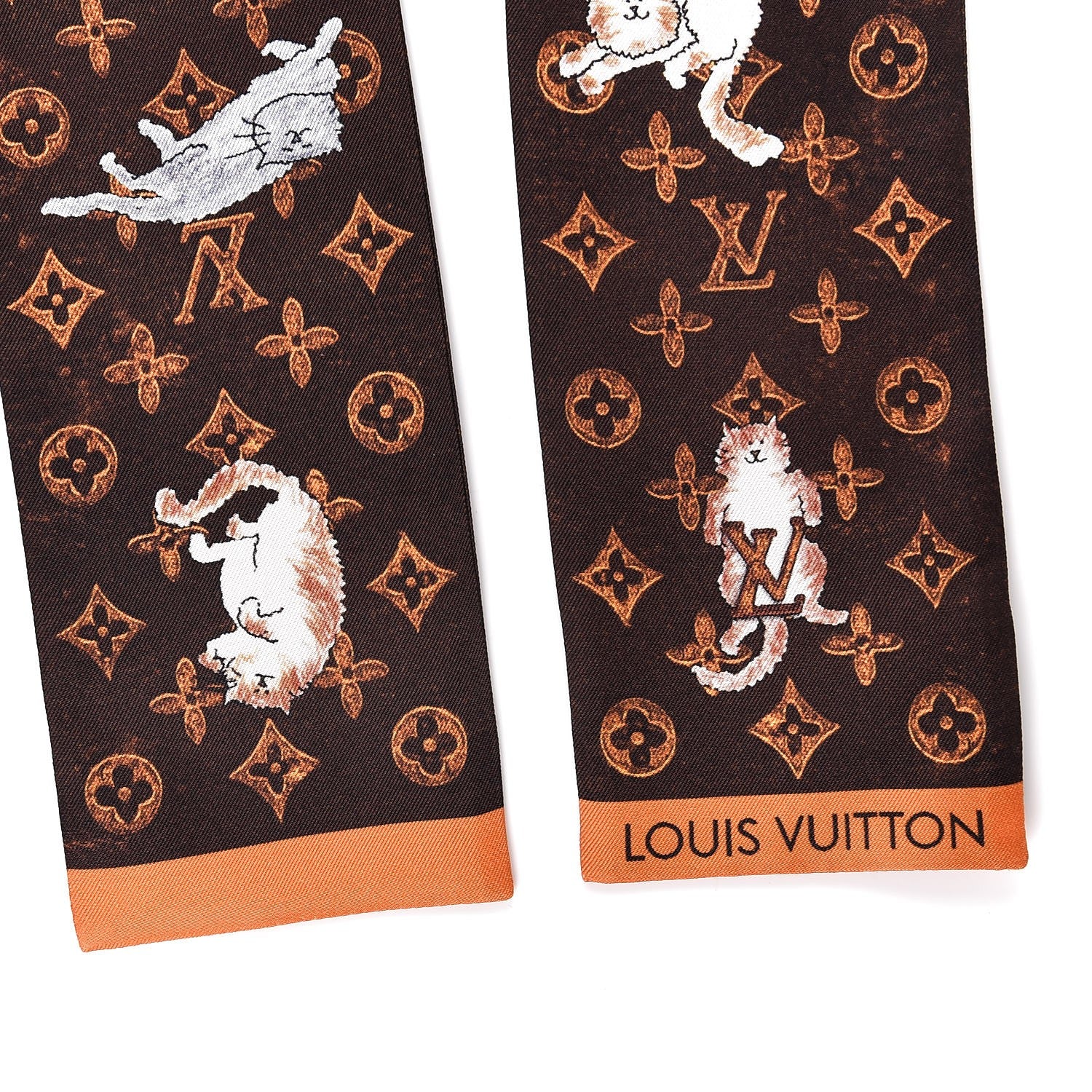 Louis Vuitton Silk Catogram Classic Bandeau Marron 6 of 6